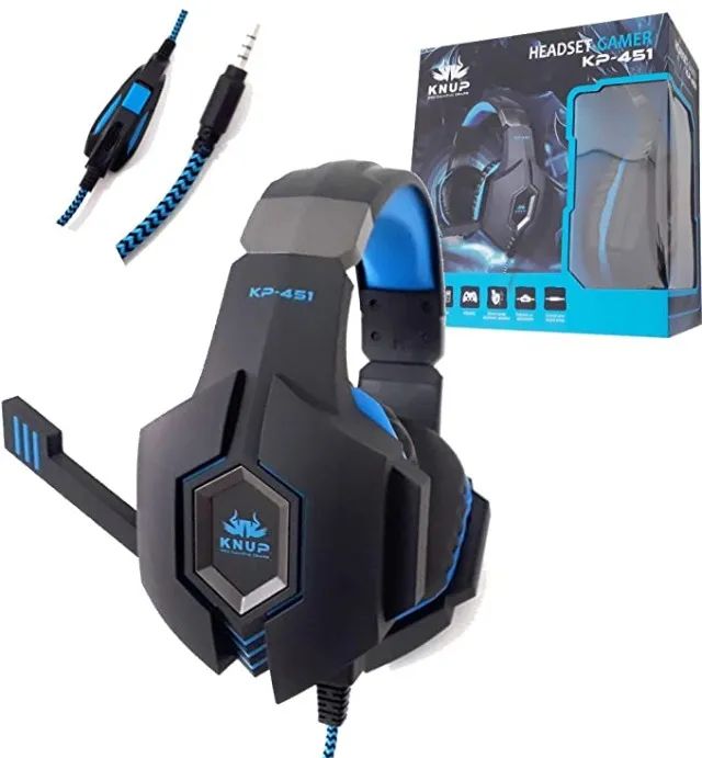 Headset Gamer Knup KP-451 P3 Ideal P/ Celular e Console (PS4 e Xbox) -WZetta