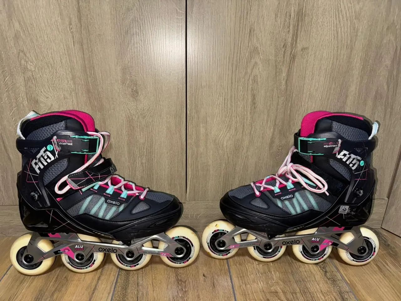 Kit Patins Inline Oxelo Fit 5 + Proteções - Foto 2
