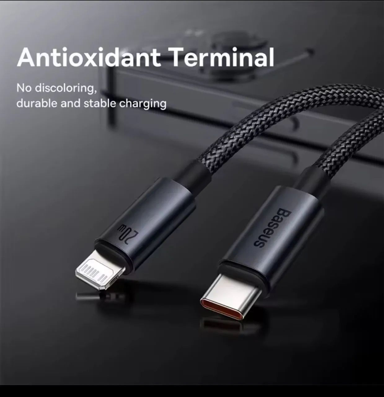 Cabo USB-C para Lightning Baseus 20W - Carregamento Rápido e seguro - Foto 3