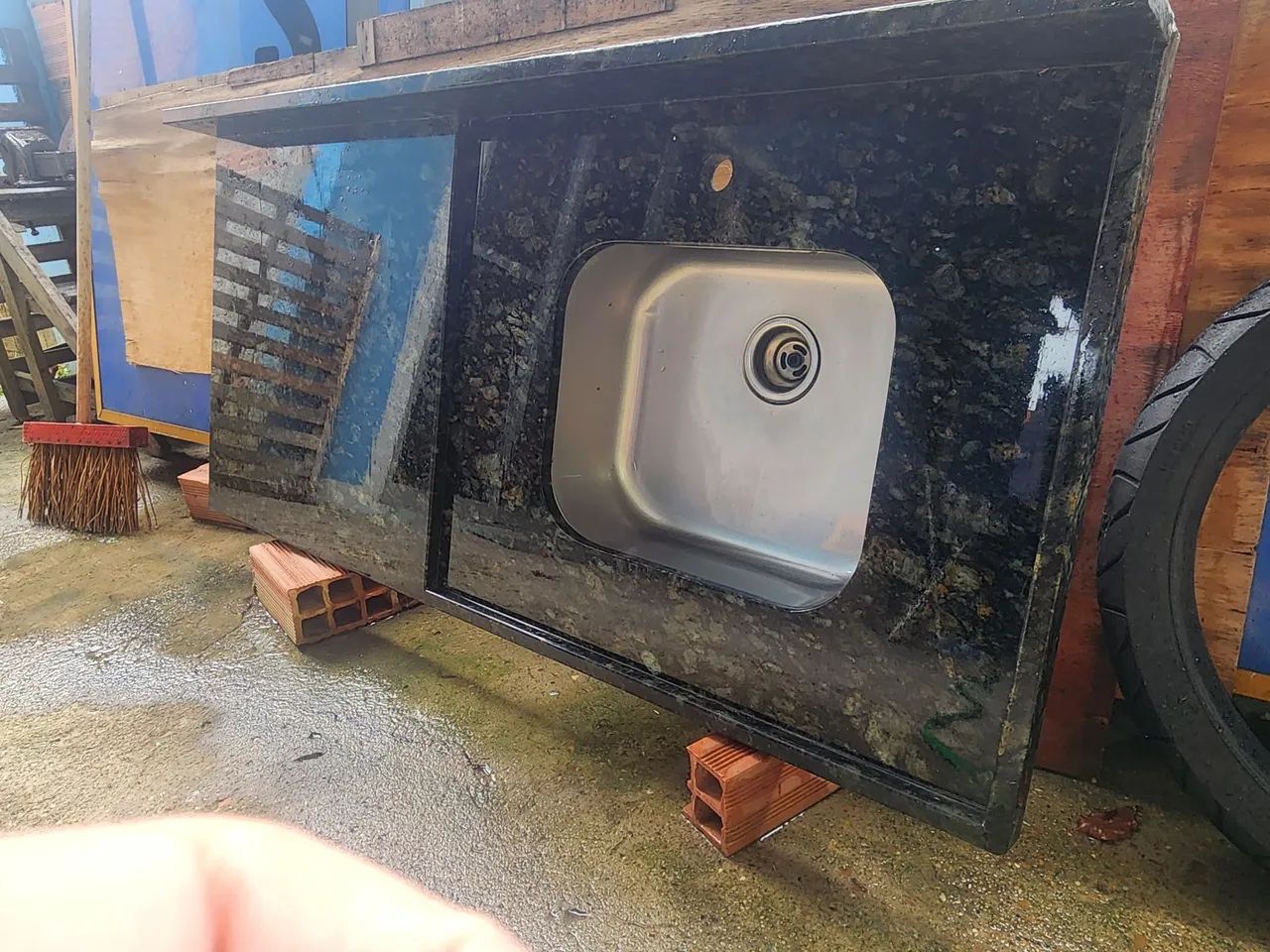 Pia de mármore 125x60