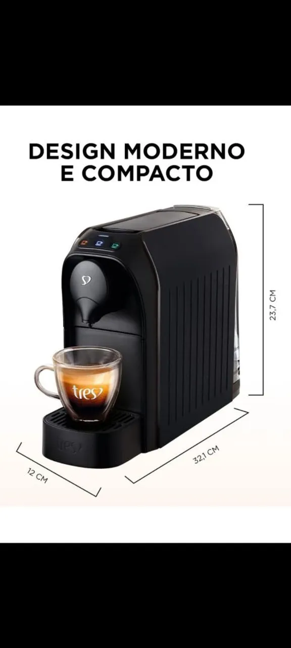Cafeteira Espresso 3 Corações Tres Design Moderno e Compacto