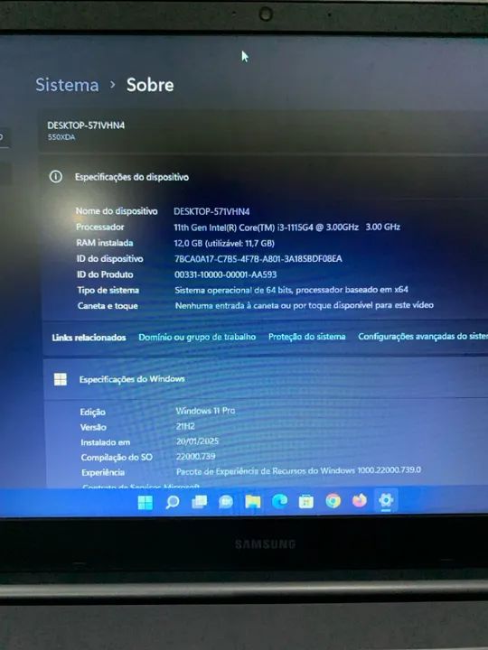 Notebook Samsung i3 11ªGeração 12 GB de Memória Ssd 256GB Novo Com Caixa - Foto 6