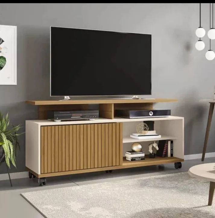 Rack para TV com design moderno e funcional com rodinhas