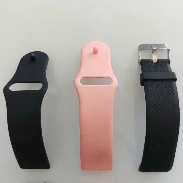 Pulseira p/ Smartwatch Silicone (Rosa ou Preta) - Foto 4