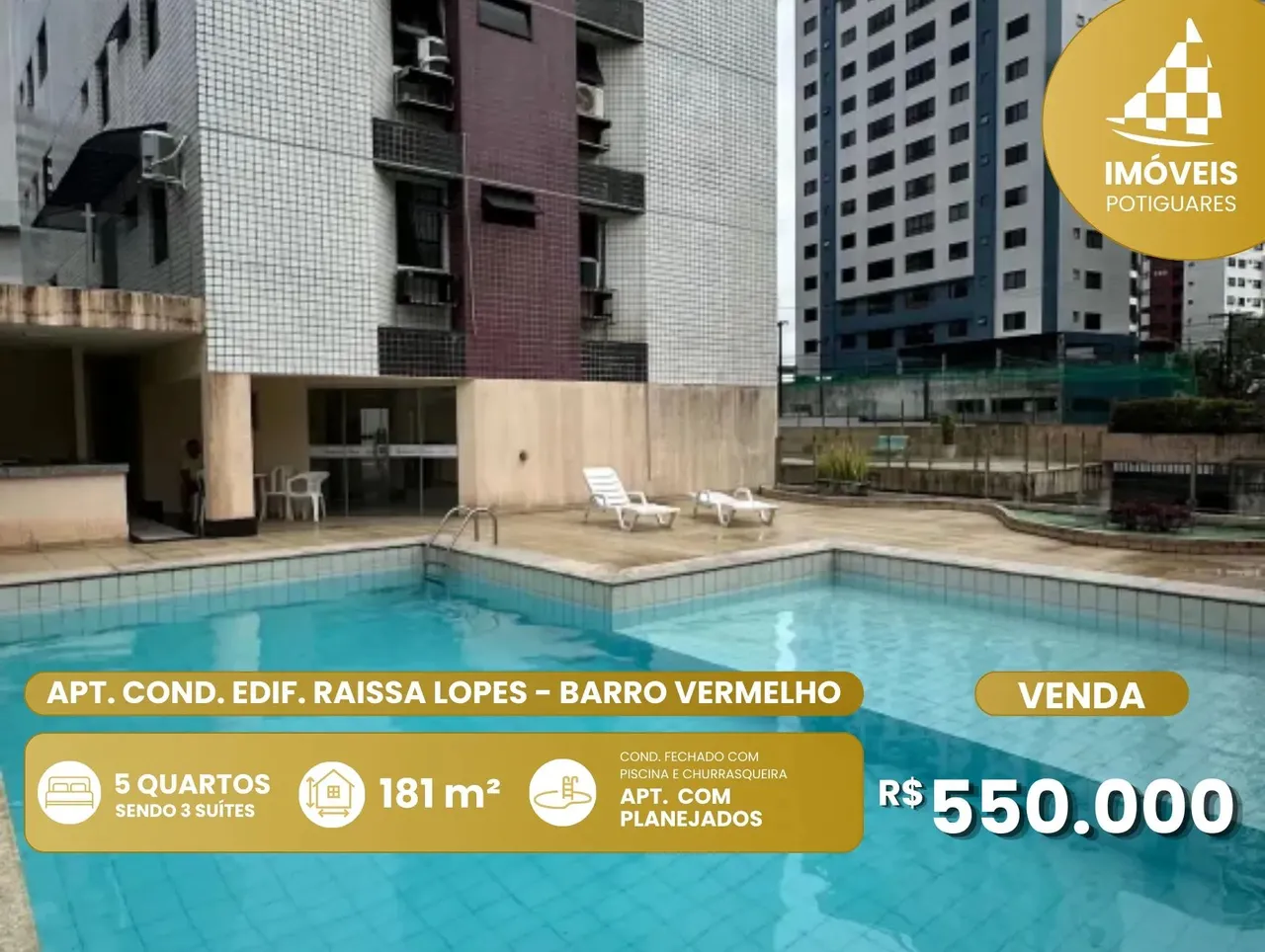 Imóvel para venda tem 181 metros quadrados com 5 quartos em Barro Vermelho - Natal - RN