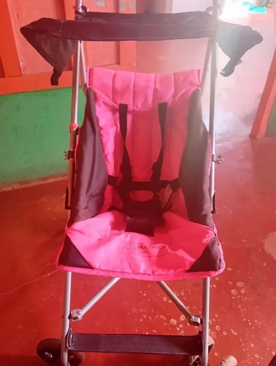 Carrinho de Bebê Multikids Baby Rosa - Foto 2