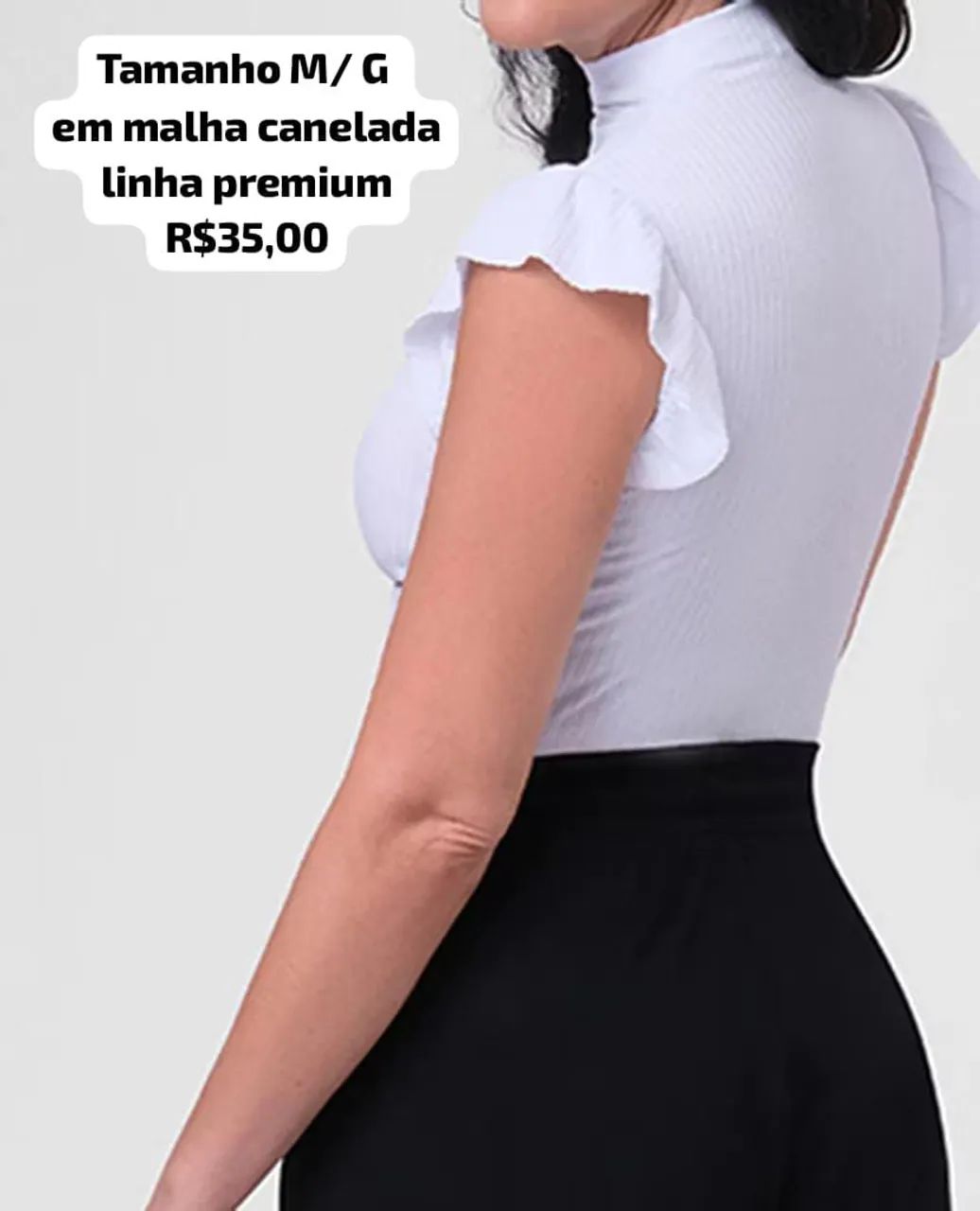 Blusa Canelada Premium com Detalhe no Ombro - M/G - Foto 2