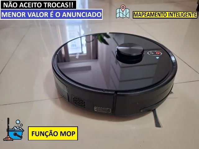 Robô aspirador Neatsvor X600 Black Piano (Mapeamento + MOP)