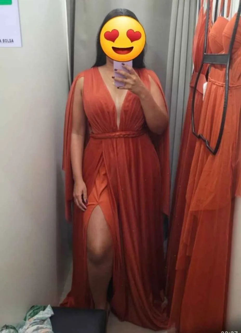 Vestido Longo Terracota Festa - Foto 4
