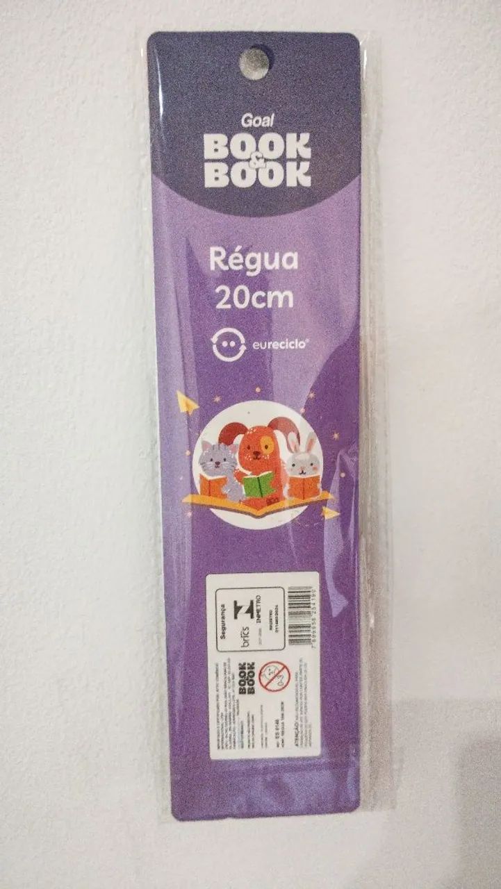 Regua Escolar 20cm Com Água Glitter Cor Rosa - Foto 2