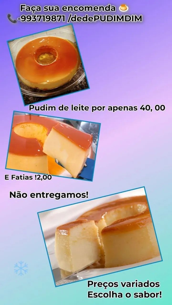 Pudim de Leite Caseiro - Entrega Grátis