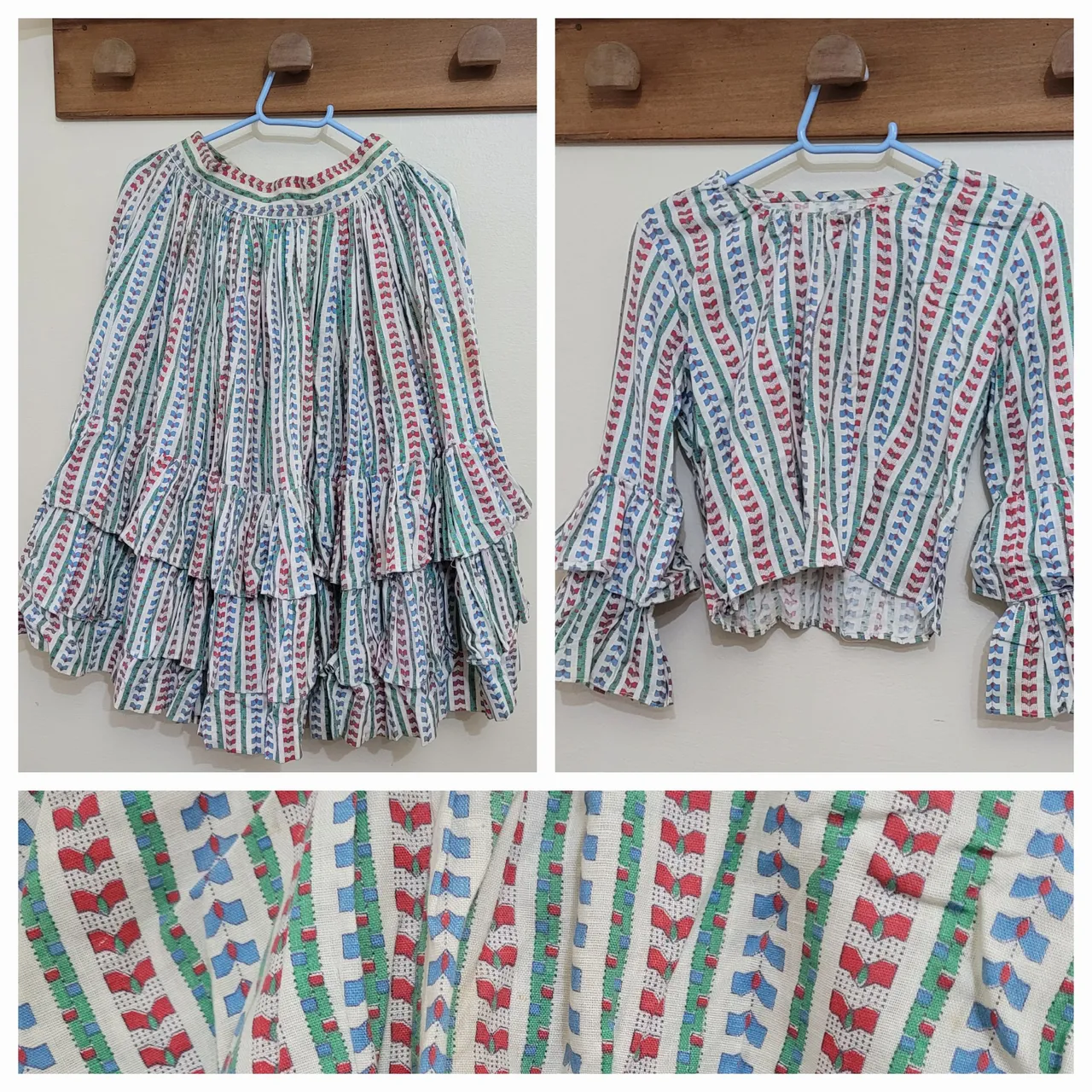 Conjunto saia e blusa caipira (infantil ou adulta - ver medidas)<br>