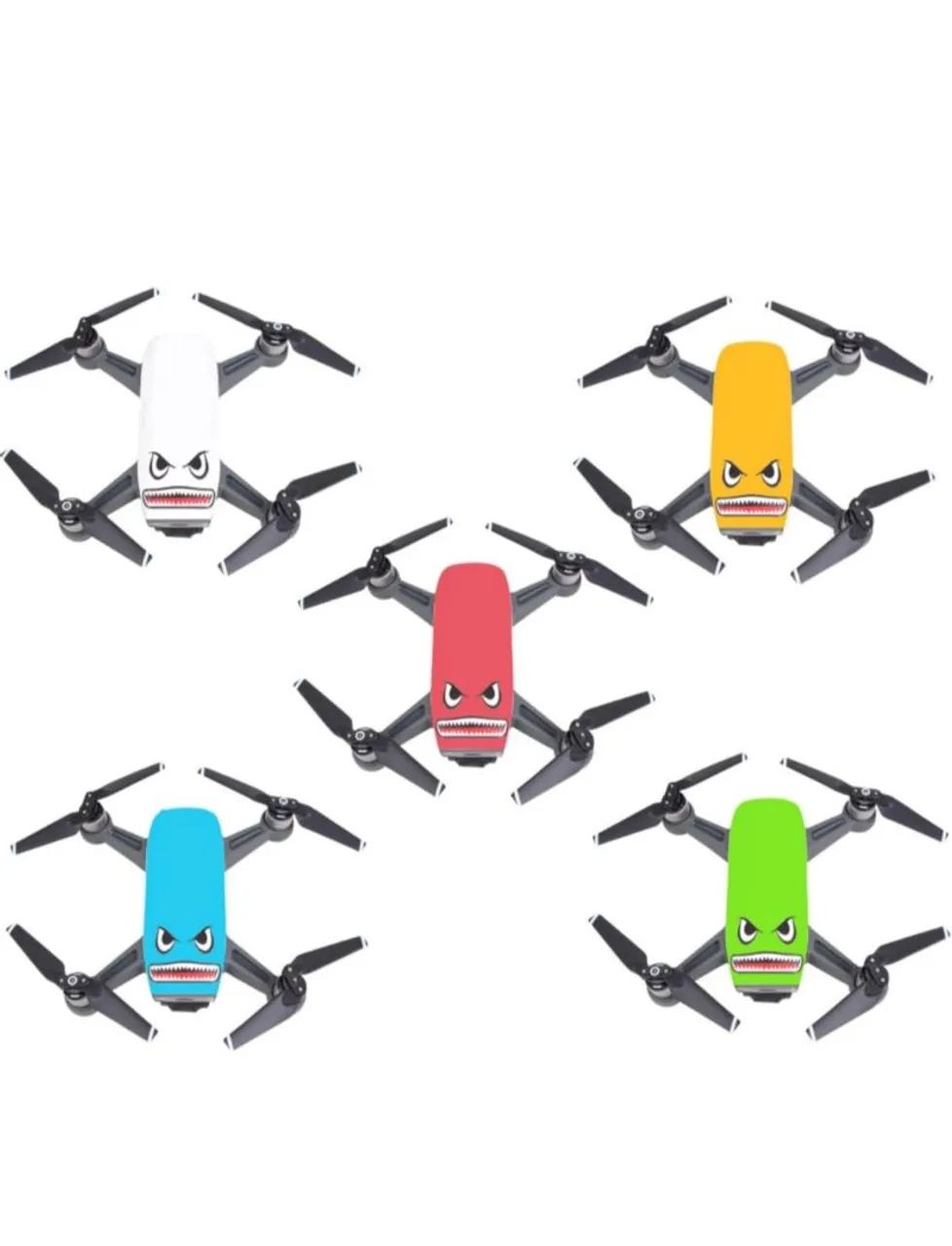  Par de adesivos adesivos de tubarão 3D para decoração de drone para DJI Mavic Pro<br> - Foto 3