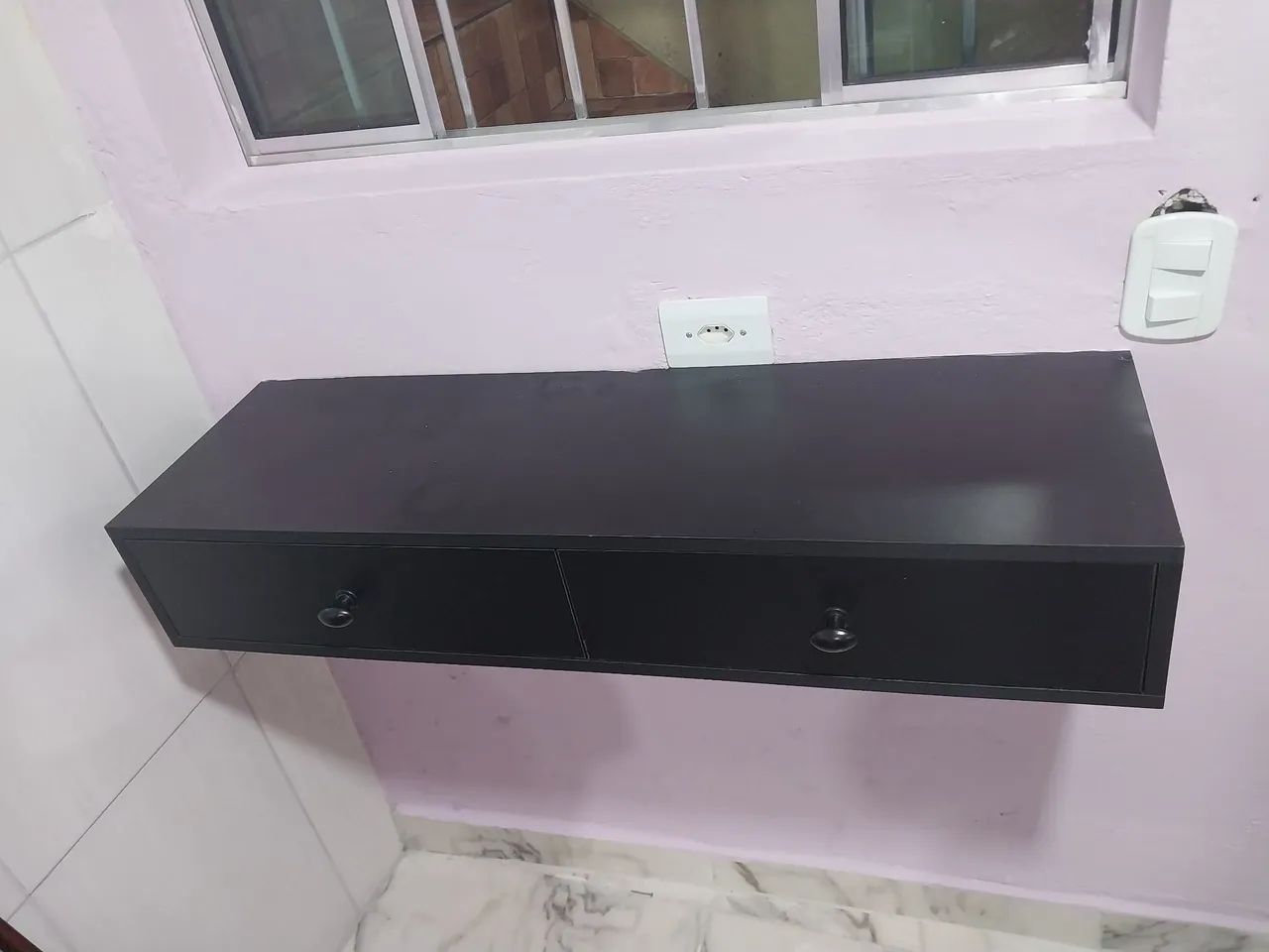 Penteadeira com 2 Gavetas - Preta - Foto 4