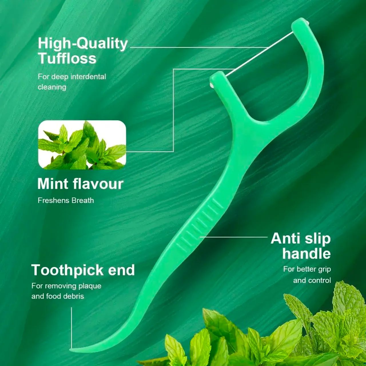 Fio Dental com Sabor Menta - 150 Unidades - Foto 4
