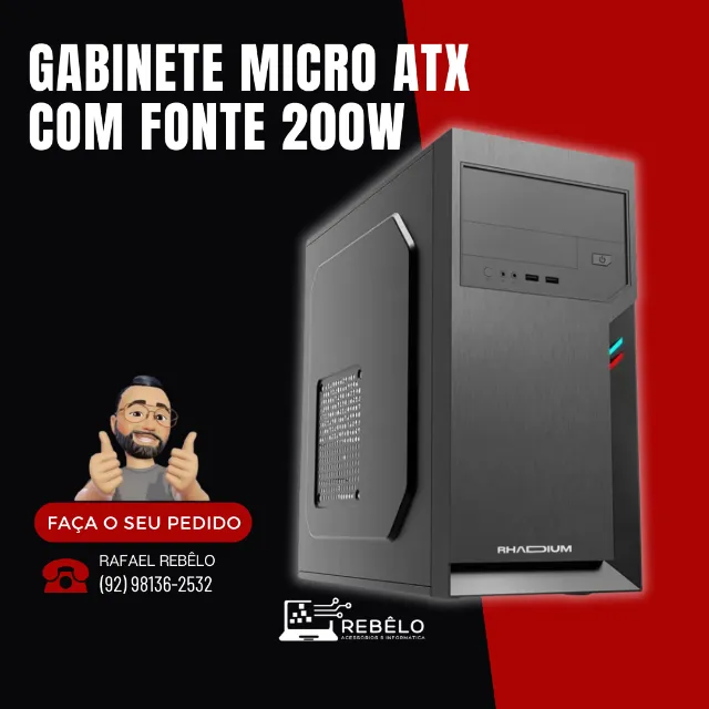 Gabinete Micro Atx Com Fonte 200w *Entrega Grátis*