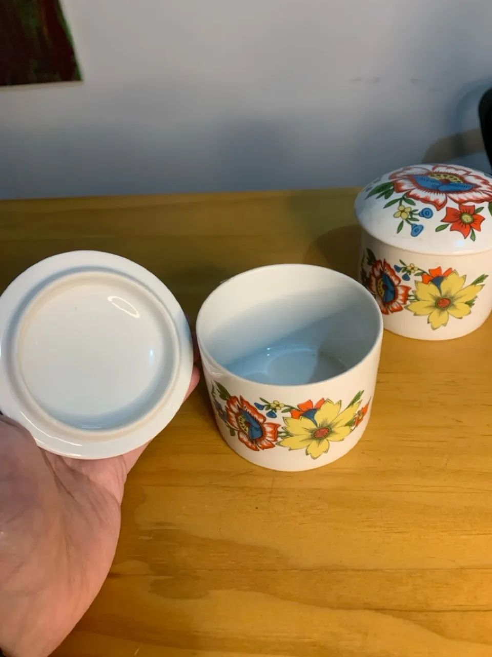 Porta joias/pote vintage floral em porcelana - Foto 2