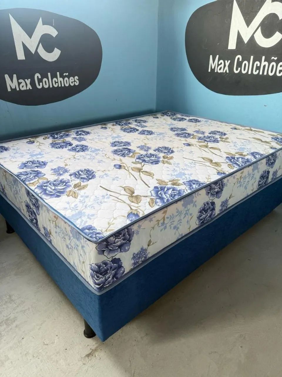 Cama Box Casal Floral Molas Ensacadas, Novas