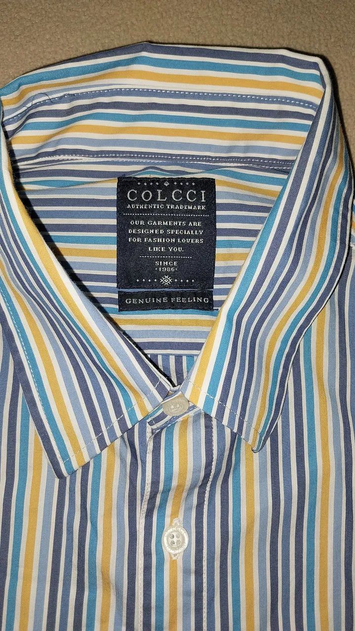 Camisa listrada Colcci Masculina G - Foto 2