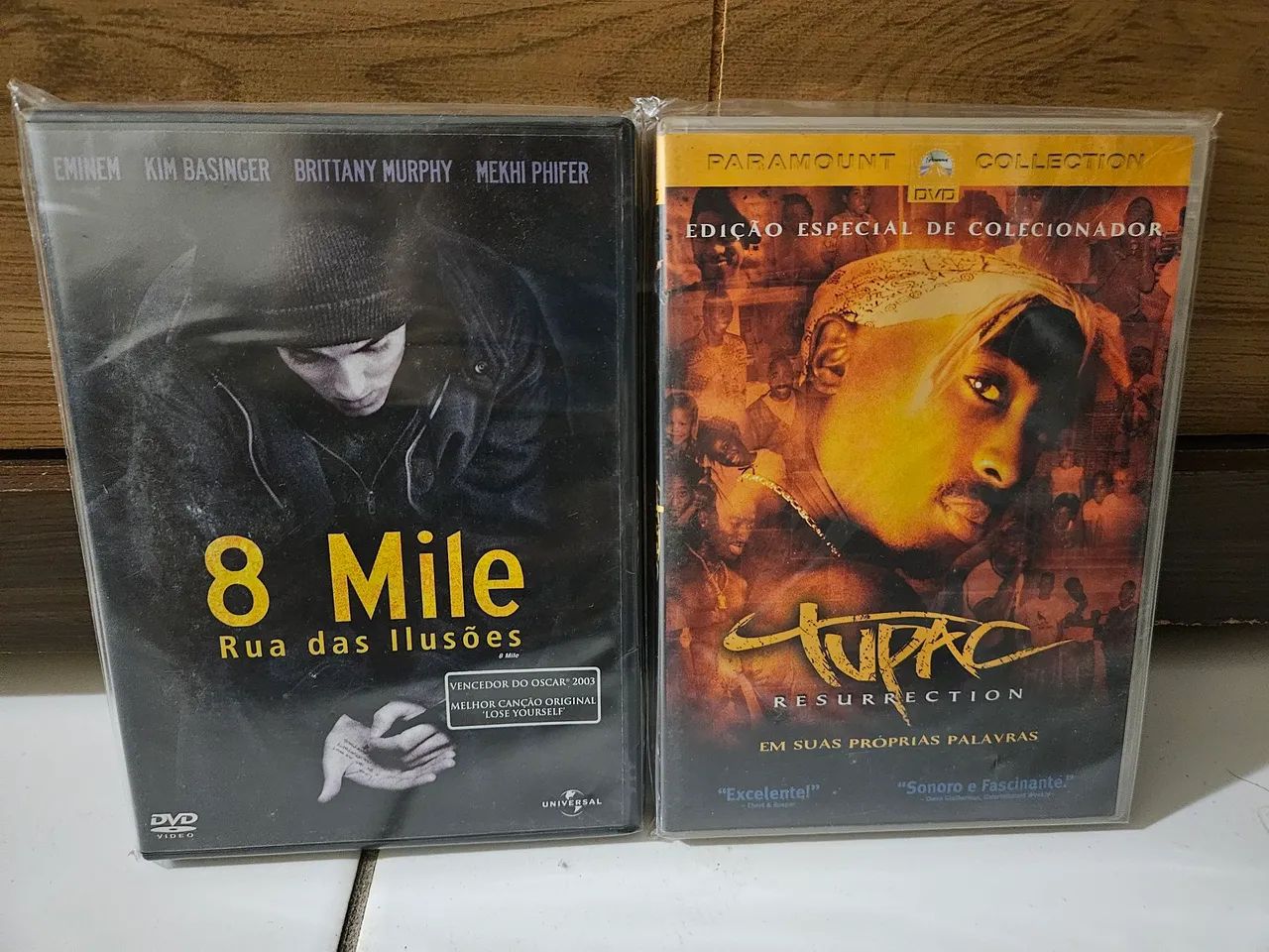 Dvds 8 mile rua das ilusões e Tupac resurrection