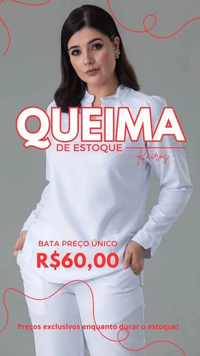 Blusa Scrub Branca bordada