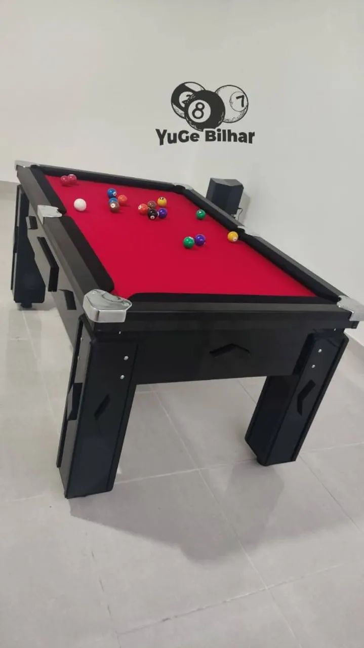 Mesa de bilhar com campo de pedra ardósia 