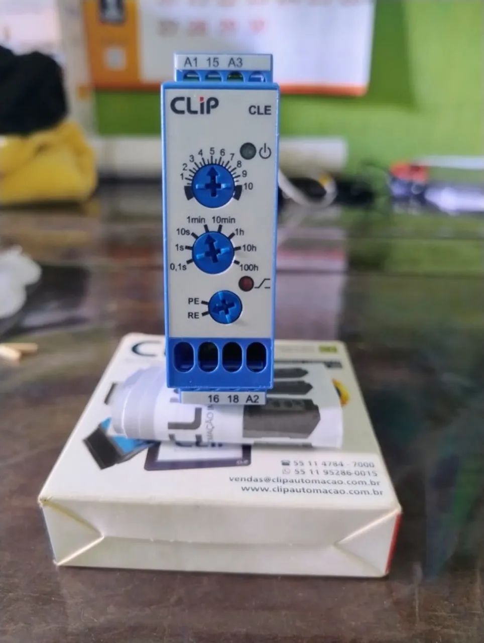 Relé Temporizador Cle 24-242v Retardo e pulso na Energização Clip CLE 24-242VCA/CC