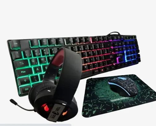 kit teclado mouse headset e mouse pad 4 em 1 com luzes RGB z936