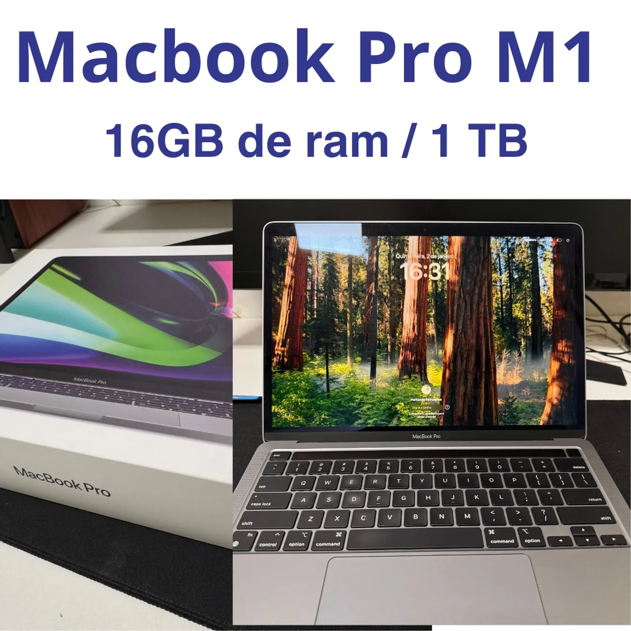 MacBook por m1 16g/memória e 1T