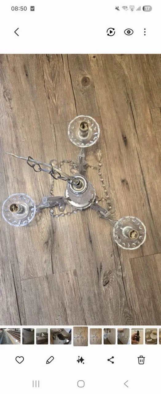 Lustre Cristal 3 lâmpadas - Foto 4