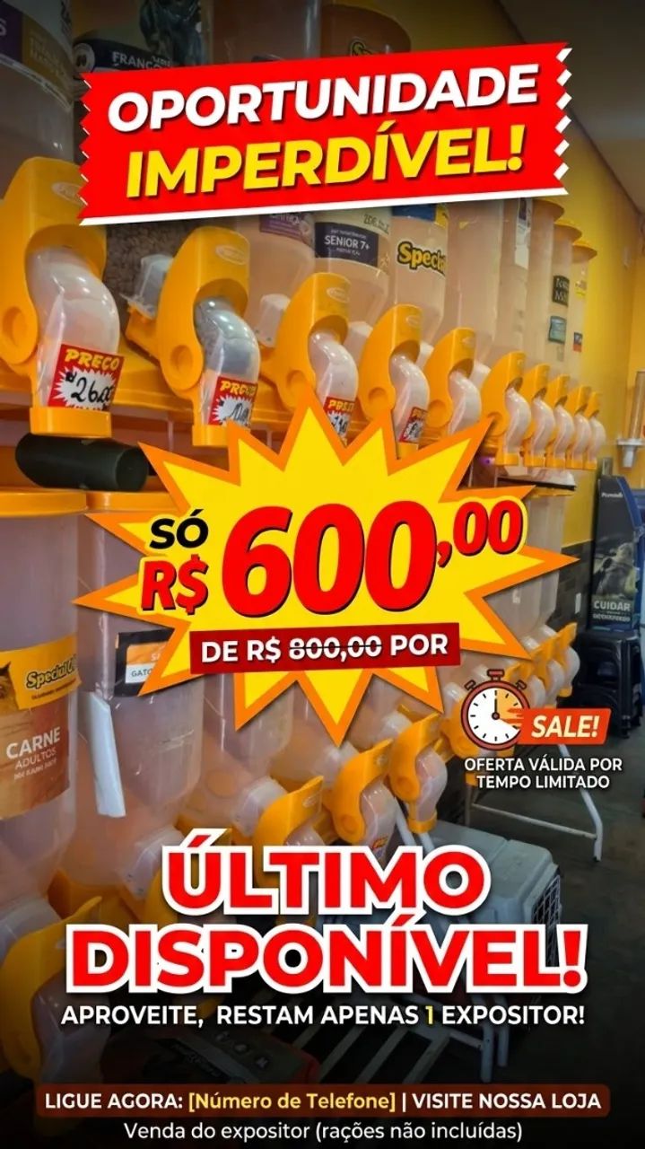  Dispenser Expositor 10 Módulos para Ração