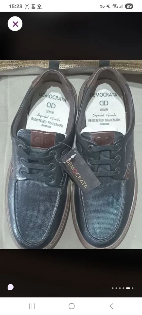 Sapatênis Democrata denim clash casual - Foto 4