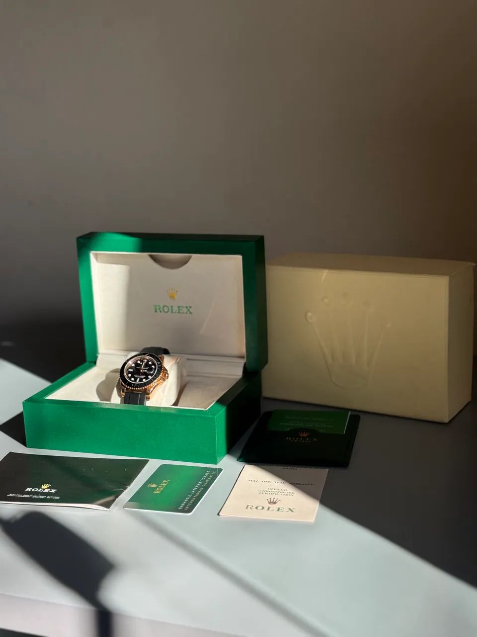 Relogio Rolex Yatch Master Banho Ouro Rose Completo  - Foto 4