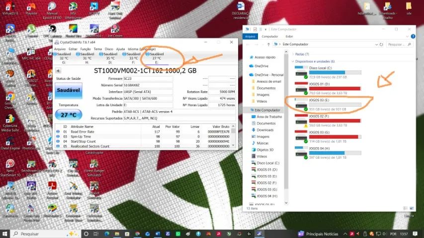02 HDS  de pc 1 tb e 01 HD de notebook 500 gigas      - Foto 2
