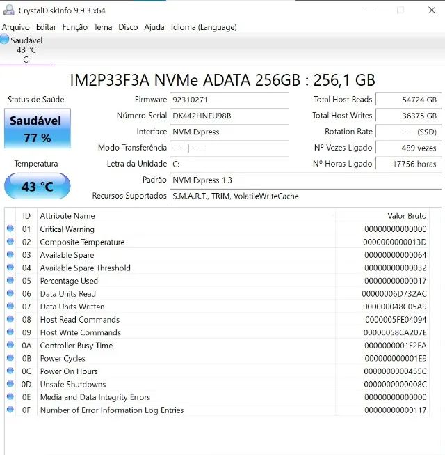 Vendo SSD NVME ADATA - 256GB - Foto 2