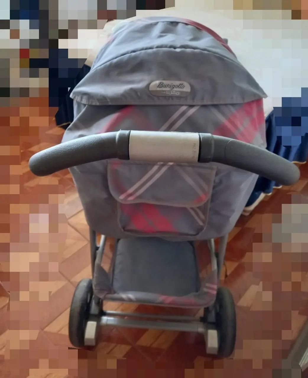 Carrinho de bebê Burigotto - Cinza e Rosa ? - Foto 3