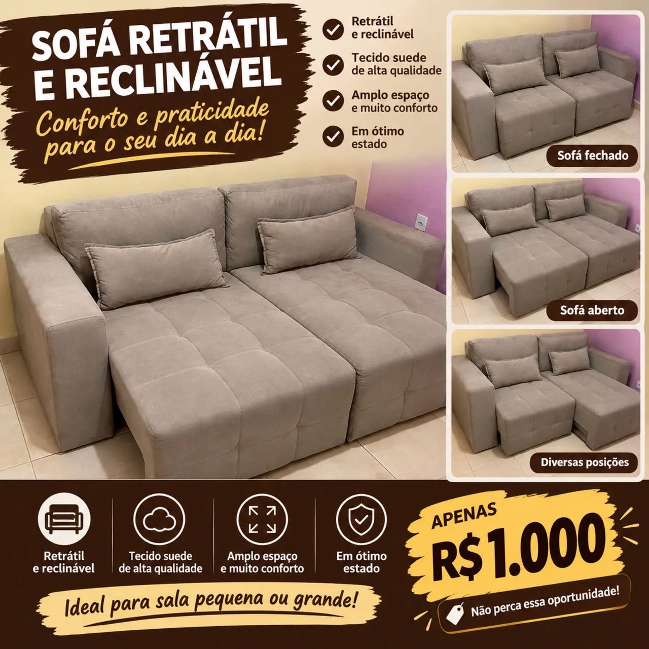Vendo sofá retrátil!!