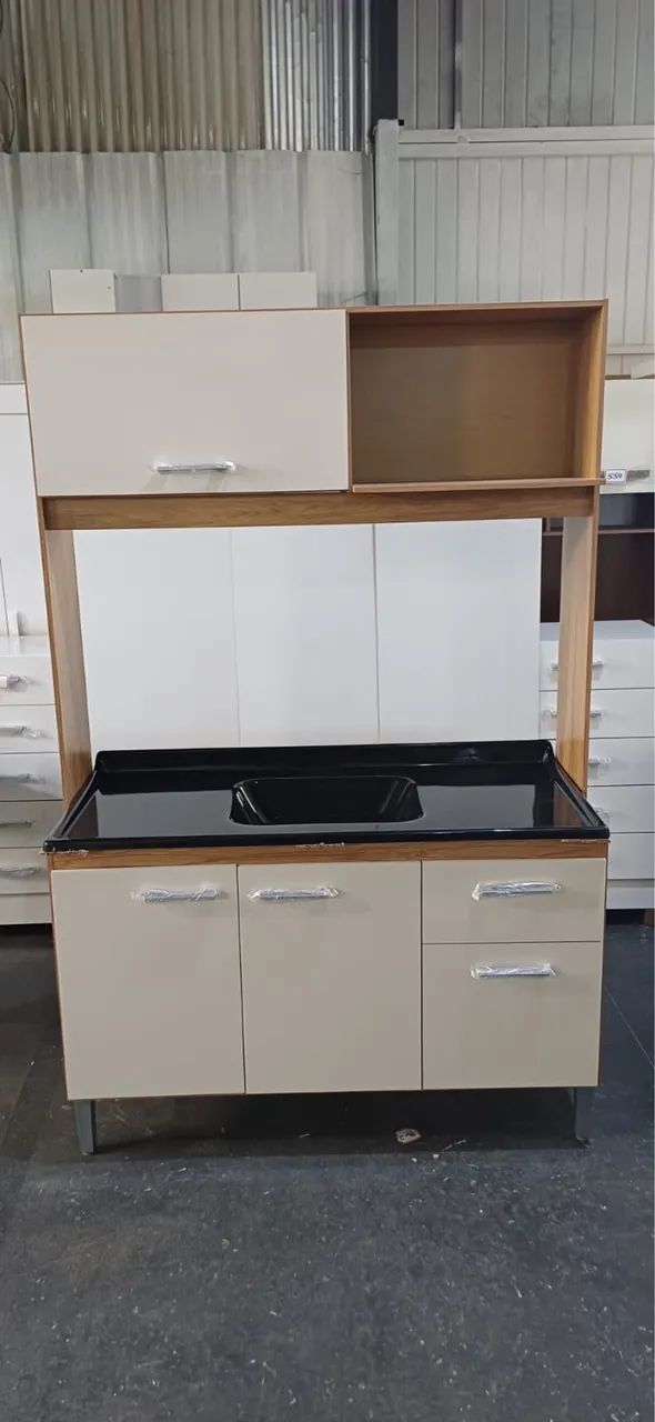 Cozinha compacta com cuba e espaço para microondas / NOVO / ENTREGAMOS 