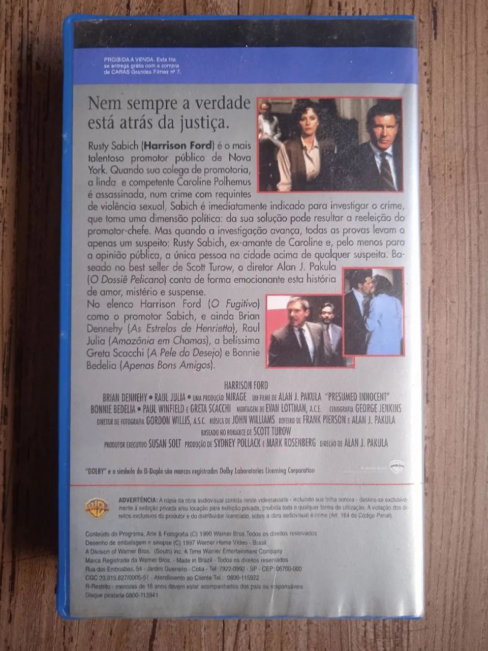 Fita vhs Acima de Qualquer Suspeita com Harrison Ford - Foto 2