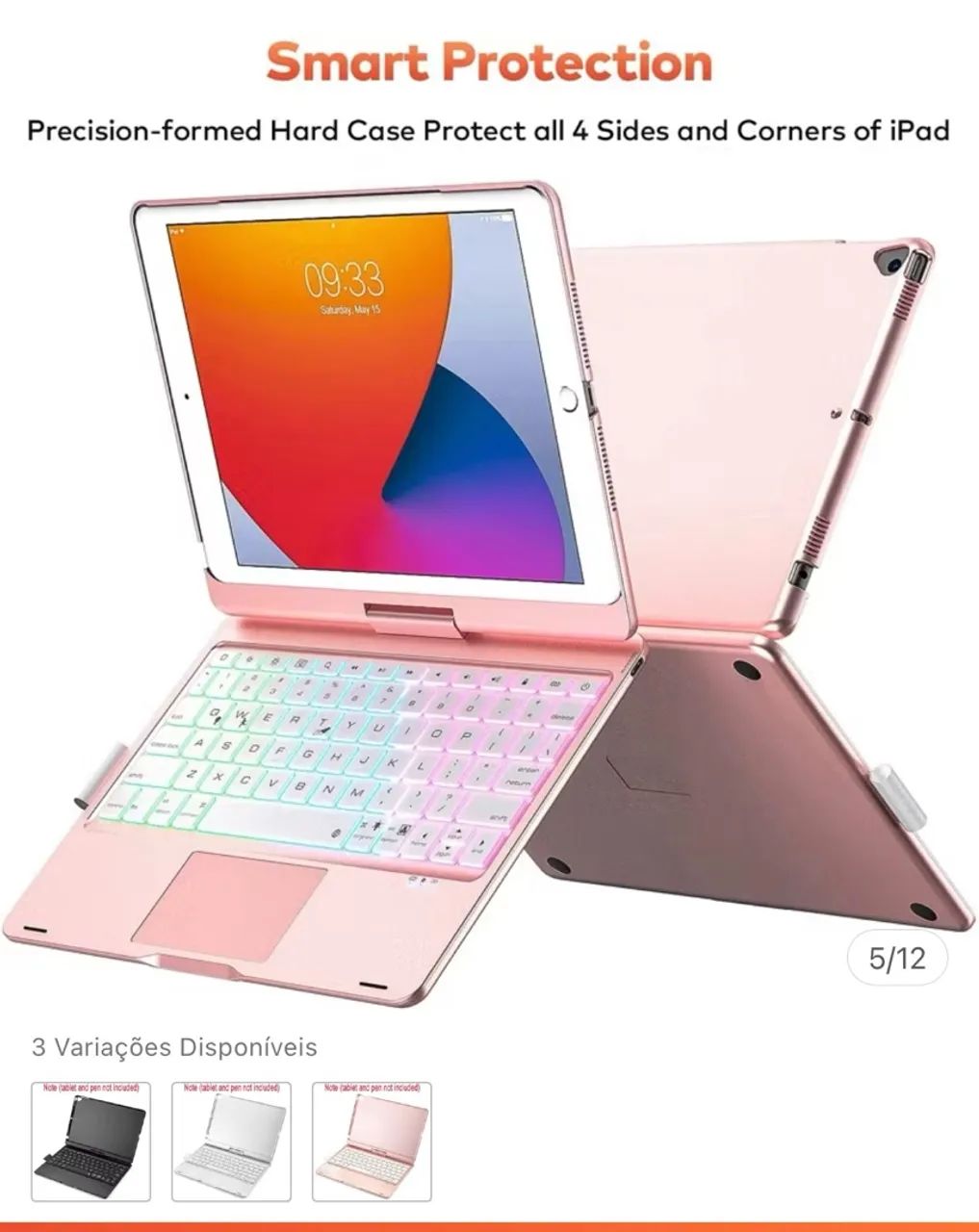 Capa De Teclado Touchpad Para iPad A16