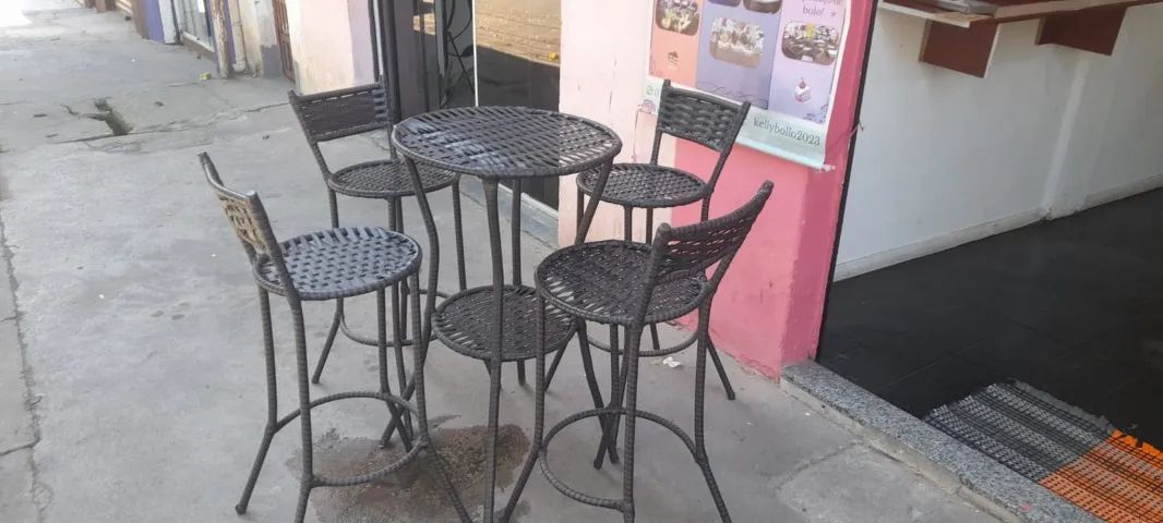 conjunto de mesa bistrô alta e redonda - Foto 3