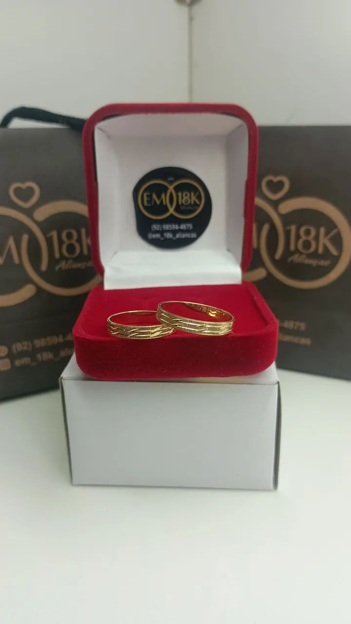 Alianças feitas sob medida? Ouro 18k e Prata - Foto 4