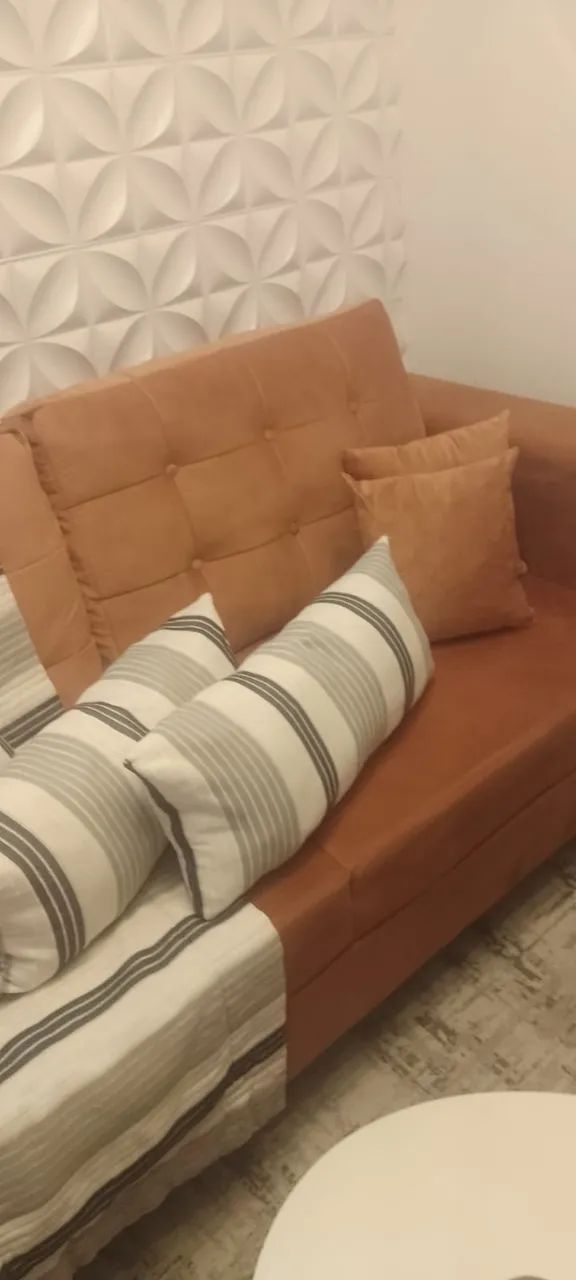 Sofa retrô dois lugares 2 metros cor terracota  - Foto 2