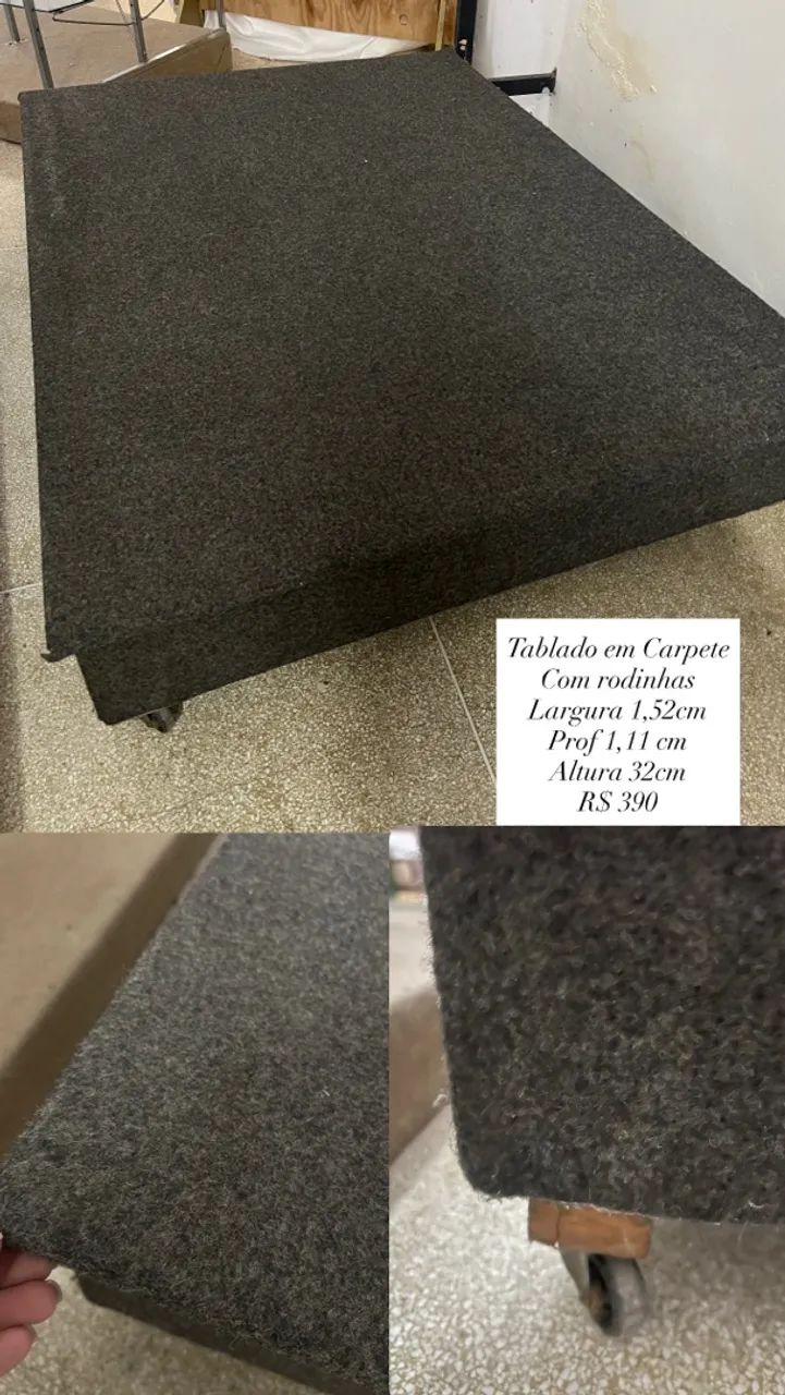 Tablado para vitrine com rodinhas 