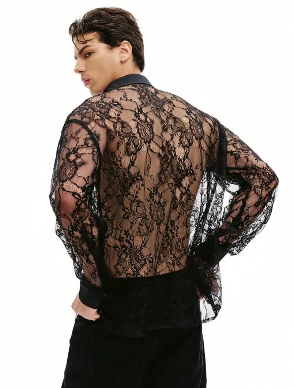 Camisa longa de renda  - Foto 3