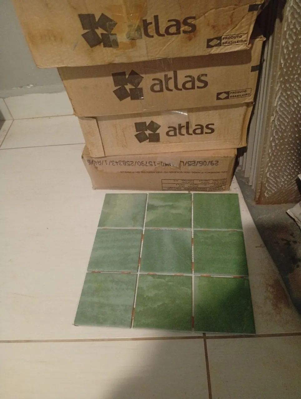 Revestimento pastilha 1° linha atlas9,80mt² 06 bolsas argamassa piso sobre piso - Foto 3