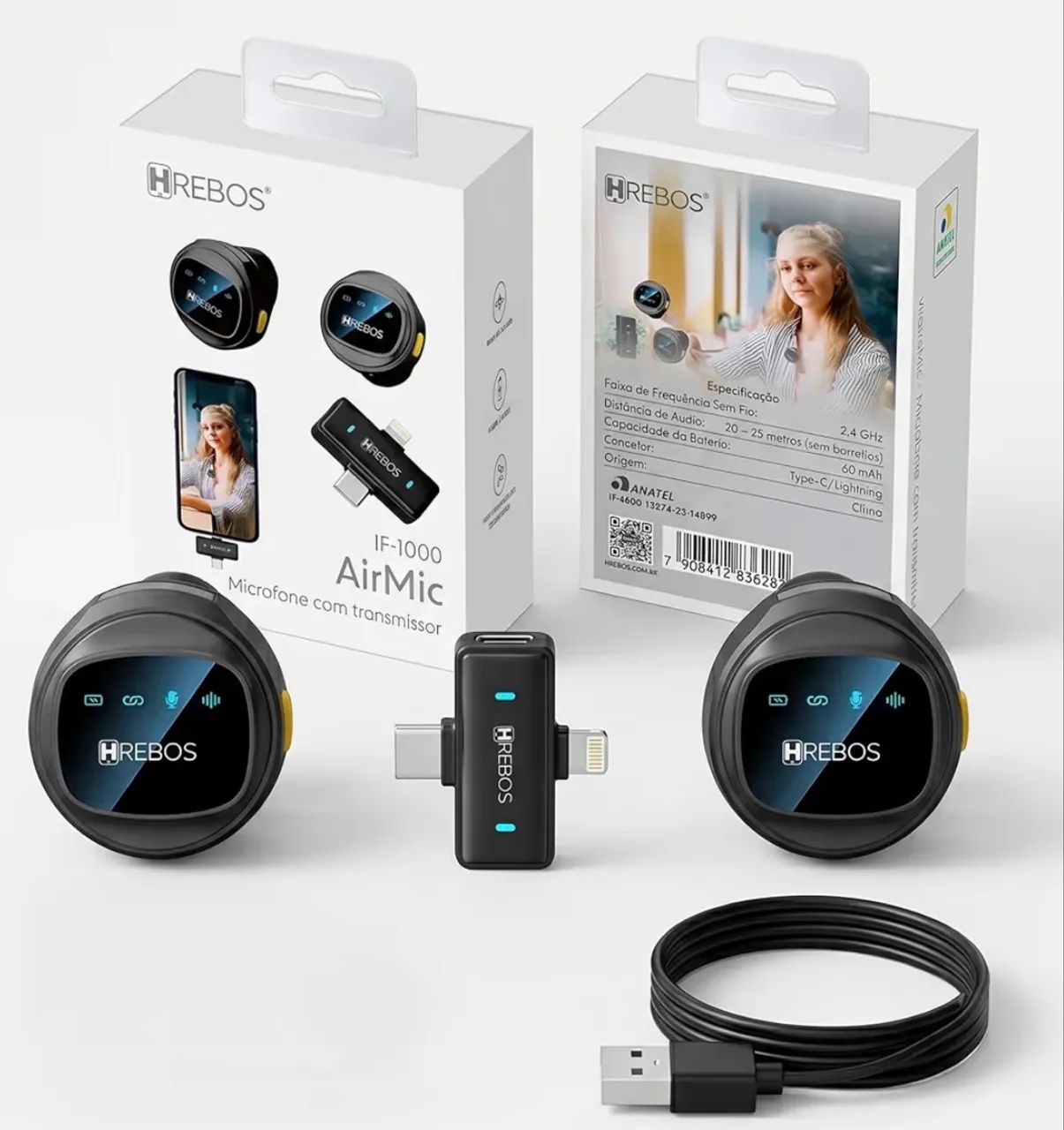 Microfone Sem Fio Hrebos AirMic IF-1000? para Android e iPhone 