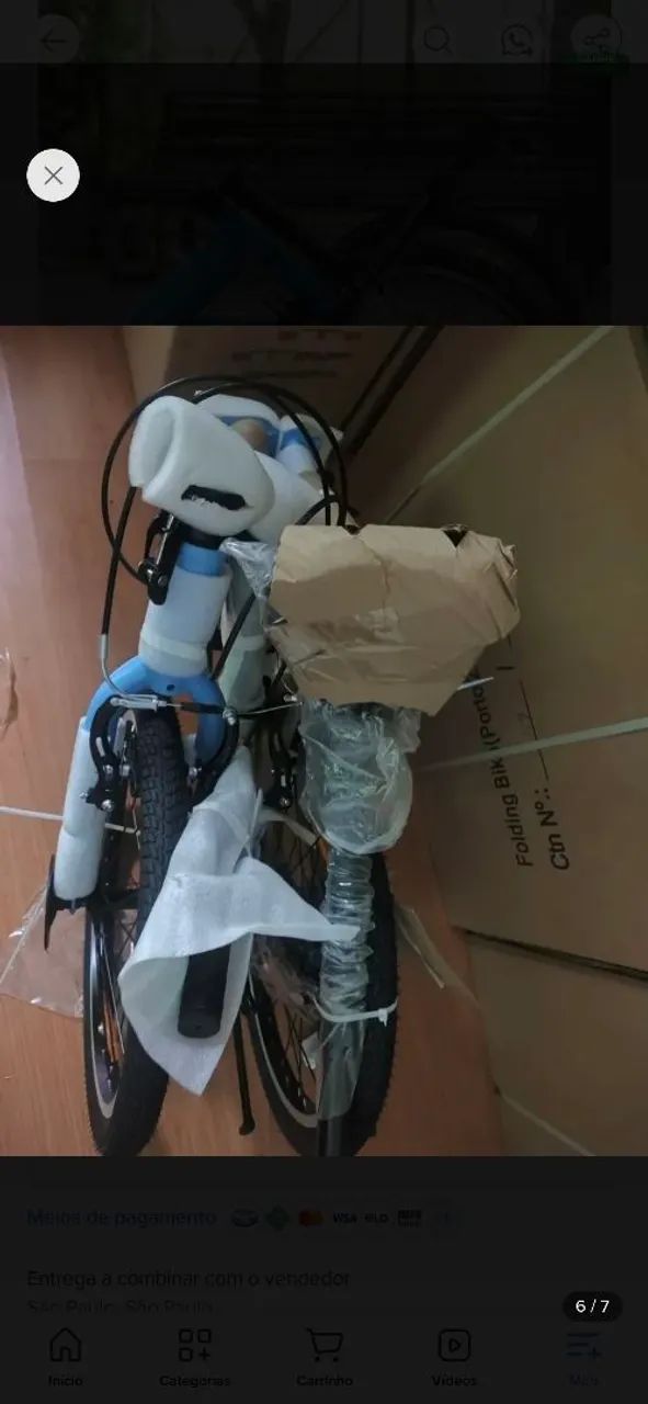 Bicicleta dobrável nova na caixa 7 marchas  - Foto 3