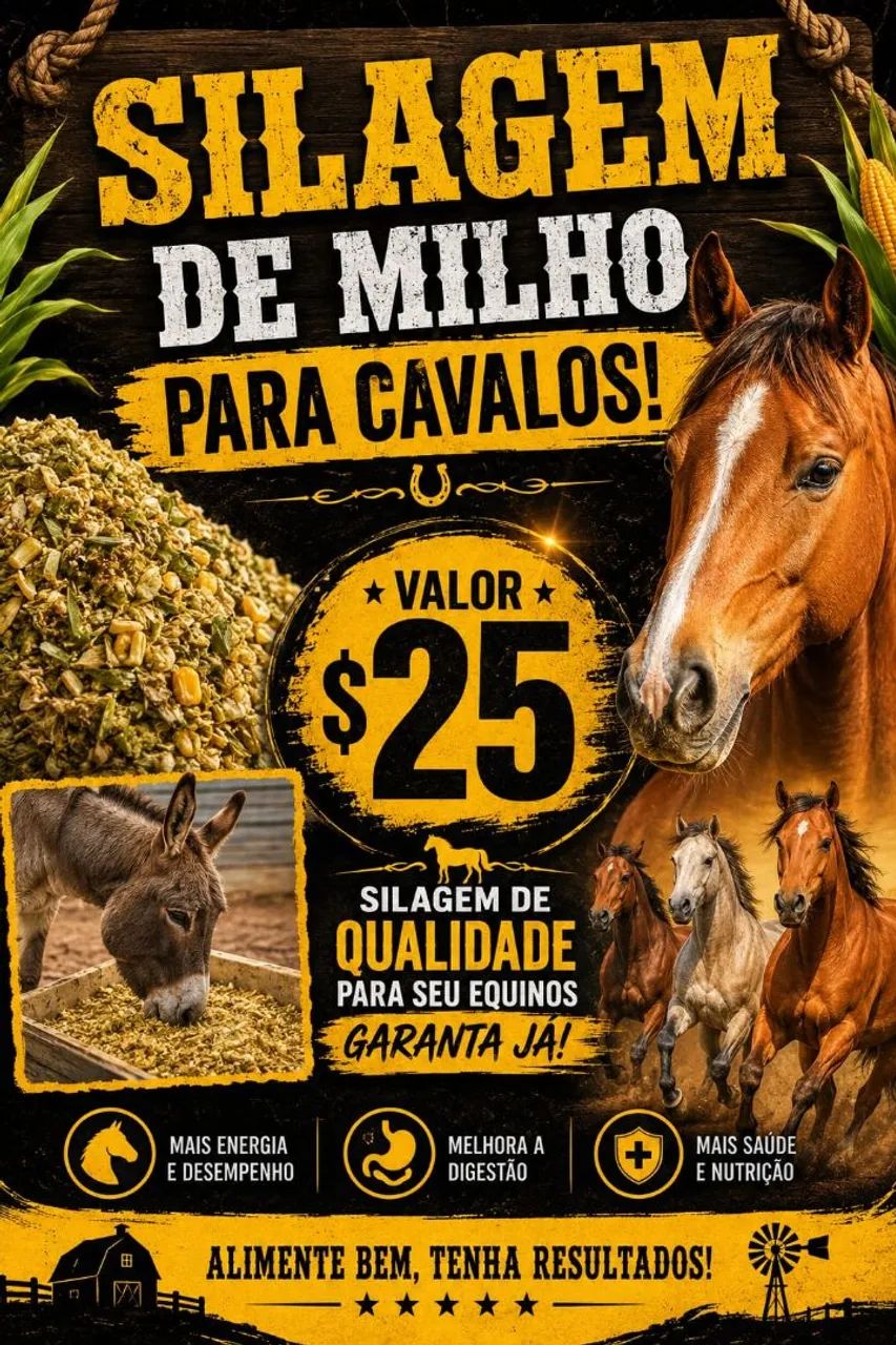 SILAGEM DE MILHO PARA CAVALOS