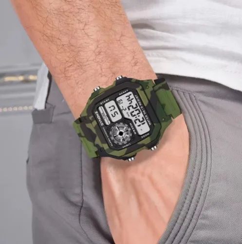 SYNOKE Outdoor Militar Digital Watch Para Homens Moda Retro  - Foto 2